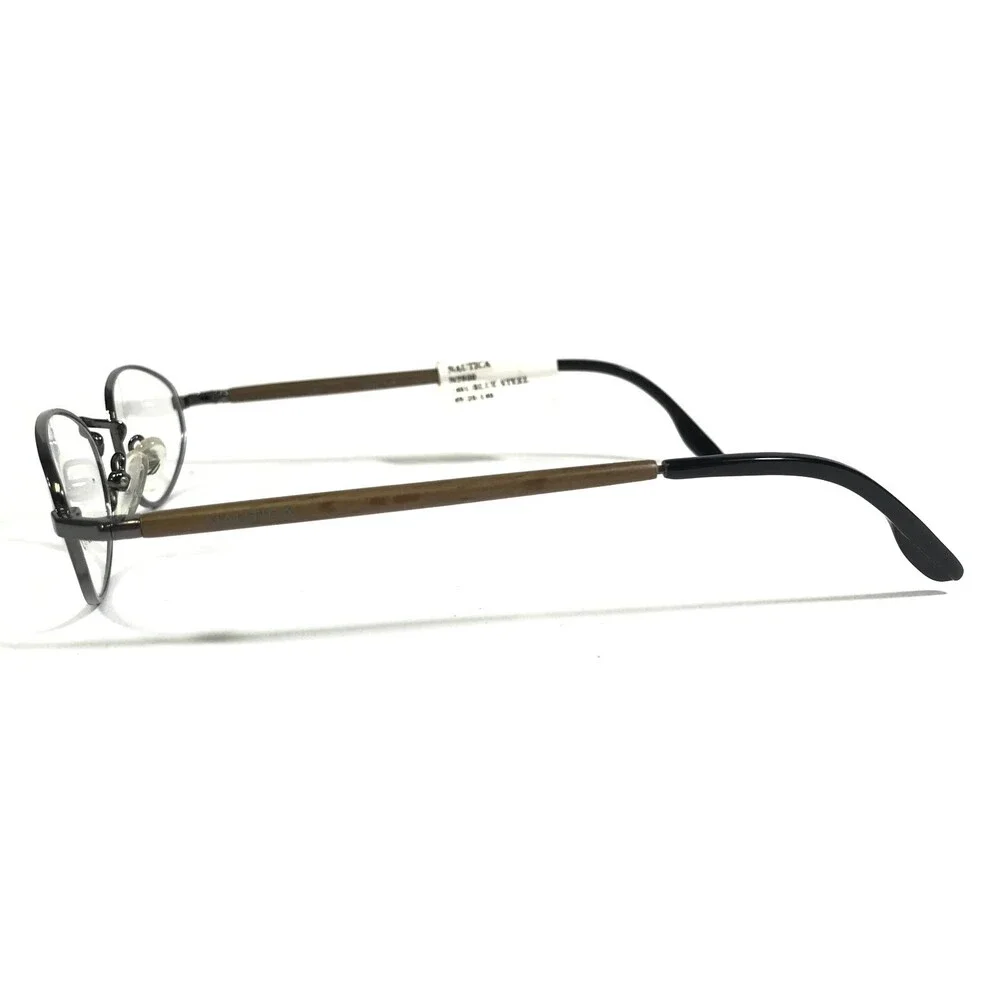 Nautica Eyeglasses Frames N7900 401 Brown blue Grey Round Wire Rim 49-20-140